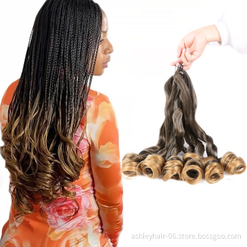 Julianna Wholesale Synthetic Silky 75G 150G 24Loose Wave Inch Cheap Spiral Curly Wavy Braiding Hair